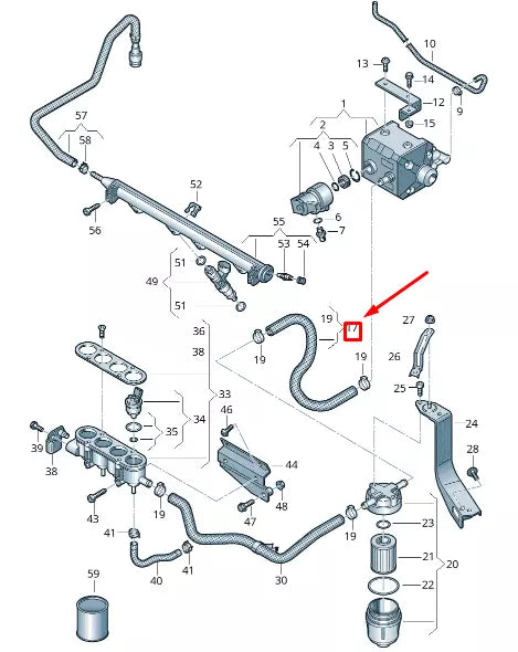 NEW VOLKSWAGEN CADDY 2K MK3 FUEL LINE 2K0133321C