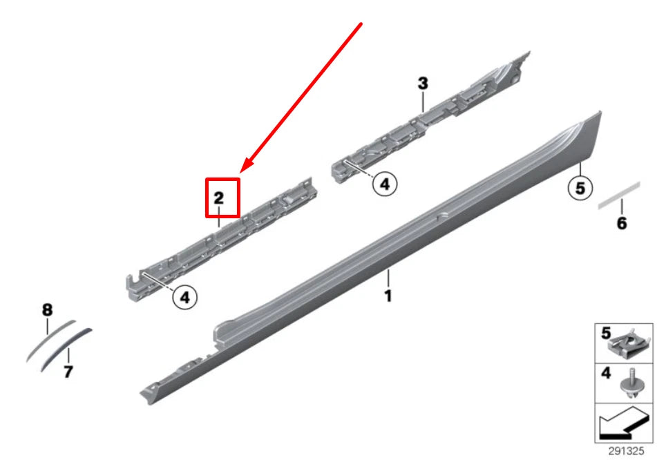 NEW BMW 6 F06 FRONT RIGHT SILL RETAINING STRIP 51777276348 7276348 ORIGINAL