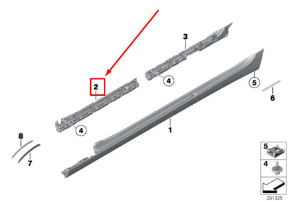 NEW BMW 6 F06 FRONT RIGHT SILL RETAINING STRIP 51777276348 7276348 ORIGINAL