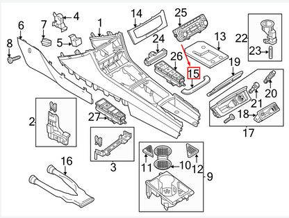 new vw cc 35 center console rear trim panel 3aa863324yi2 original