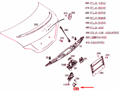 NEW MERCEDES-BENZ CLA COUPE C117 TAILGATE BOOTLID LOCK A2047580003 ORIGINAL