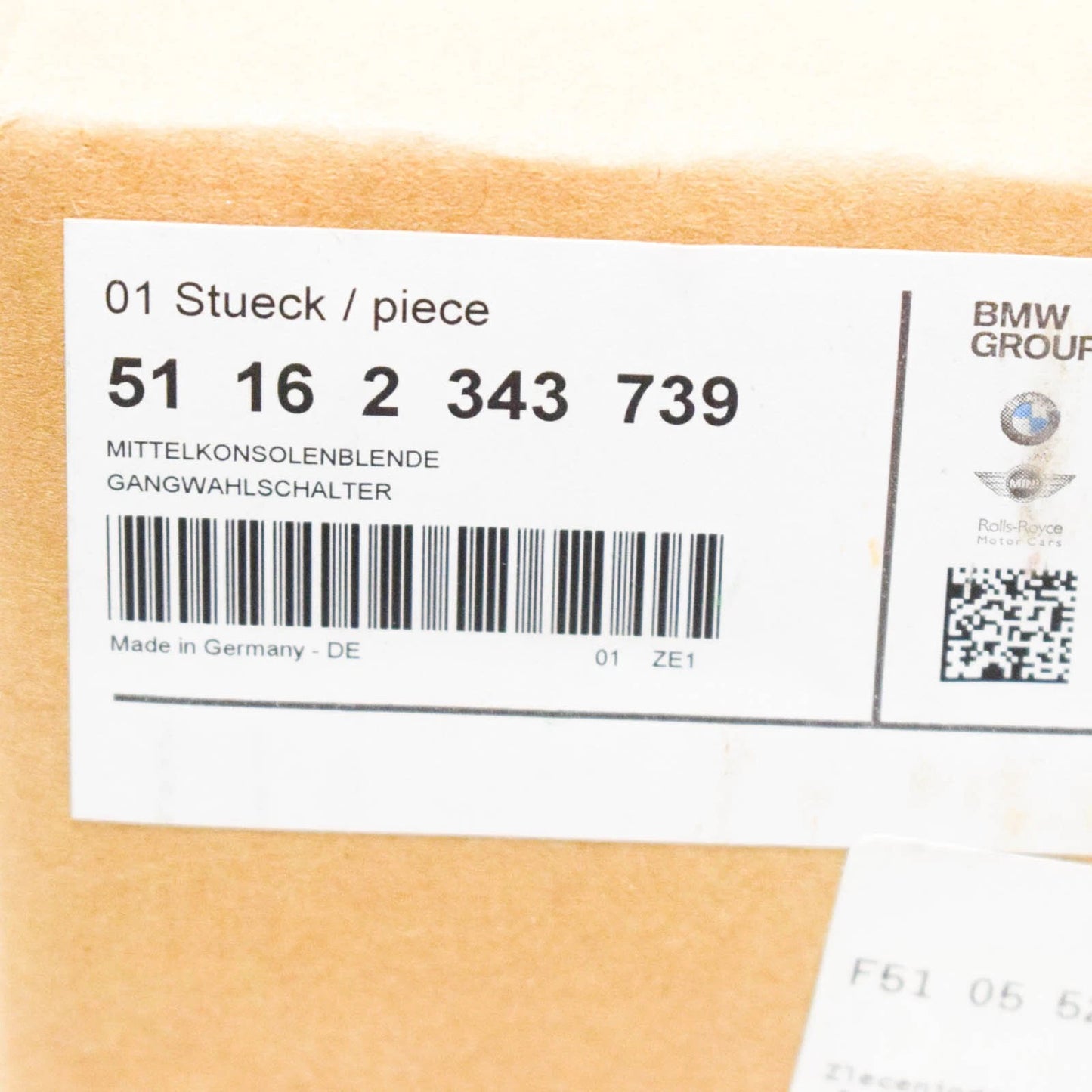 NEW BMW 1 F20 PERFORMANCE GEAR SHIFT TRIM COVER LHD 51162343739 ORIGINAL
