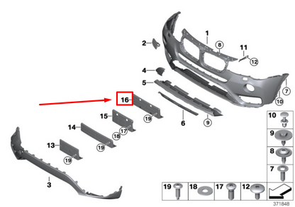 new bmw x4 f26 front bumper licence plate holder 51117338531 7338531 original