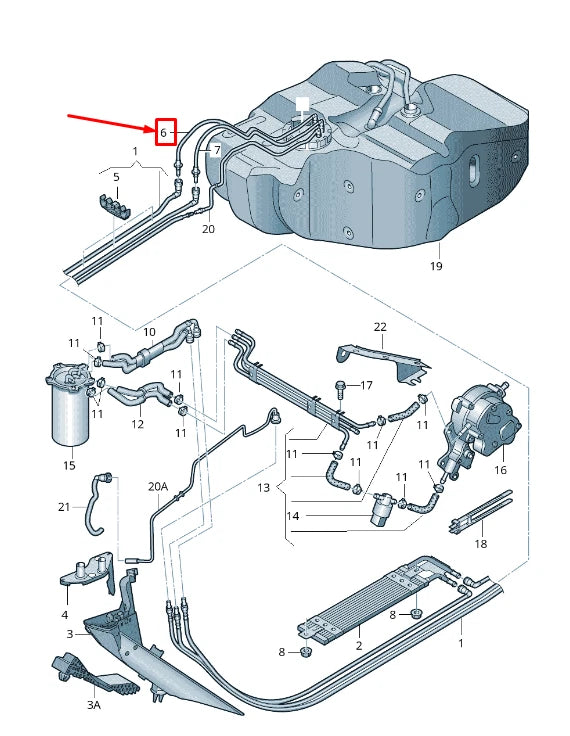 NEW VW GOLF VI 5K MK6 FUEL FEED LINE 1K0201293D ORIGINAL