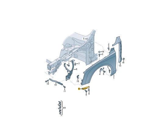 NEW AUDI A8 4H FRONT LEFT WING FENDER HOLDER 4H0810863B ORIGINAL