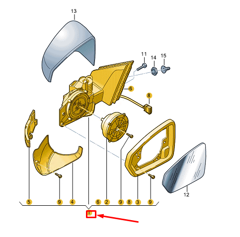 new vw polo aw mk6 front right side wing mirror lhd 2g1857508n9b9 original