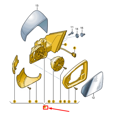 new vw polo aw mk6 front right side wing mirror lhd 2g1857508n9b9 original