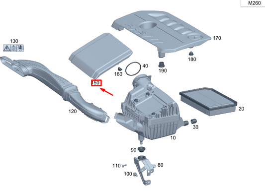 new mercedes-benz gla h247 amg air intake control unit cover a2601550200