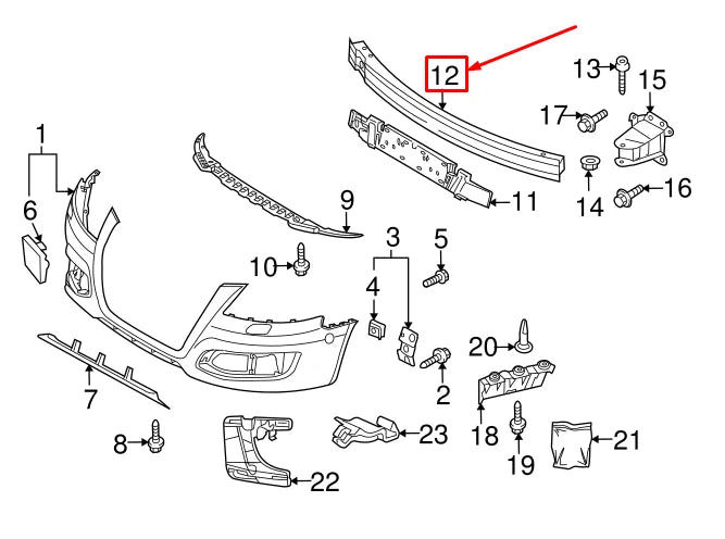 NEW AUDI A3 SPORTBACK 8P FRONT IMPACT BEAM 8P4807113C ORIGINAL