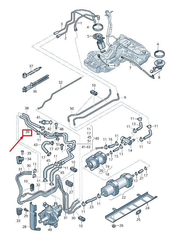 NEW AUDI A4 AVANT B8 FUEL HOSE 8K0201543Q