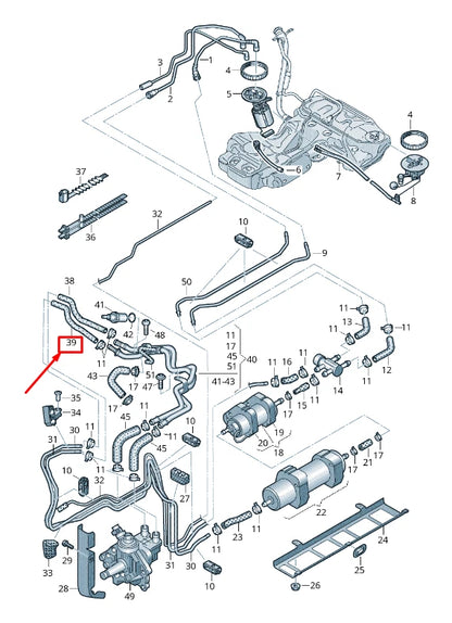 NEW AUDI A4 AVANT B8 FUEL HOSE 8K0201543Q