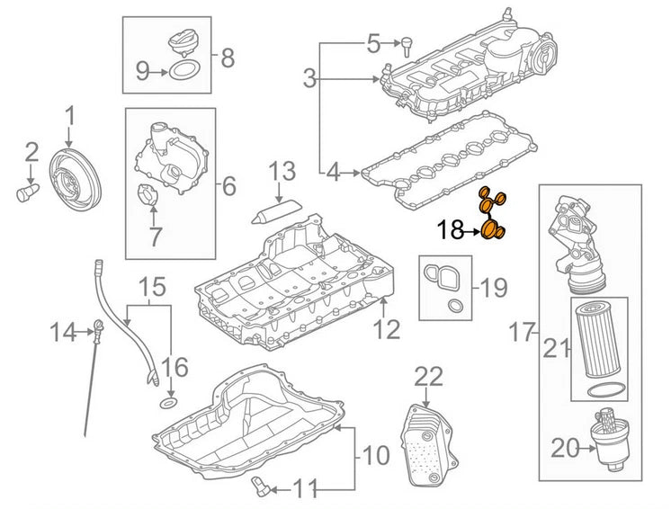 NEW VW JETTA MK6 OIL FILTER ADAPTER GASKET 07K115441 2.5 PETROL
