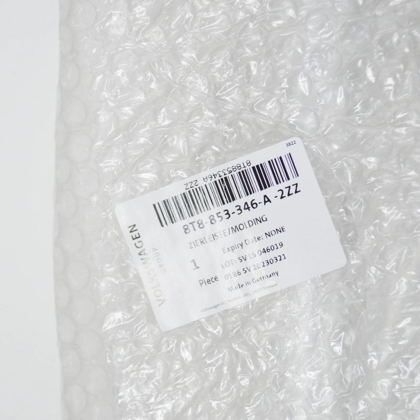 NEW AUDI A5 8T REAR RIGHT QUARTER WINDOW MOLDING 8T8853346A2ZZ ORIGINAL