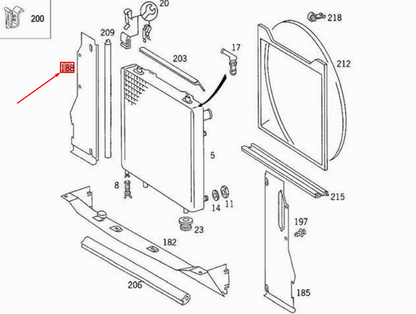 NEW MERCEDES-BENZ E-CLASS W124 LEFT AIR CONDITIONER COVERING A1245052888