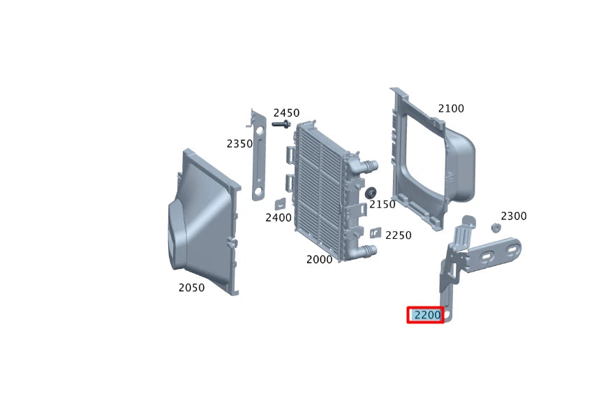 NEW MERCEDES-BENZ S W223 COOLING RADIATOR LEFT HOLDER A2235043300 ORIGINAL