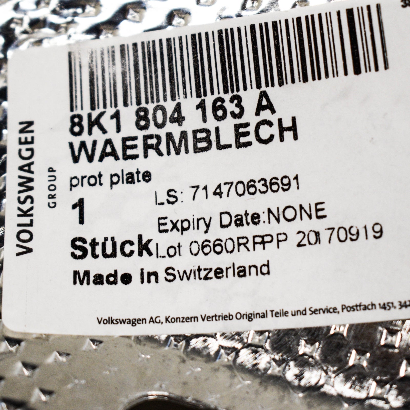 NEW AUDI A4 8K LEFT HEAT SHIELD 8K1804163A LHD ORIGINAL