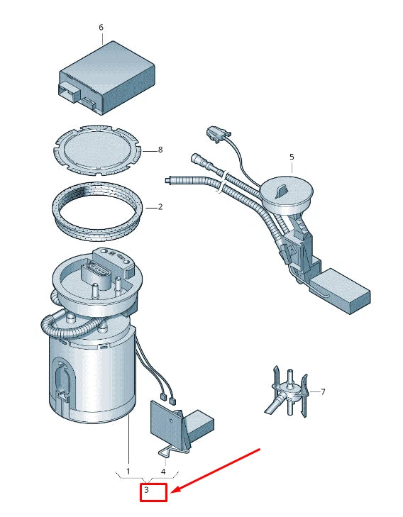 NEW VW AMEO FUEL DELIVERY UNIT AND GAUGE SENDER AND FILTER 6RF919050K ORIGINAL