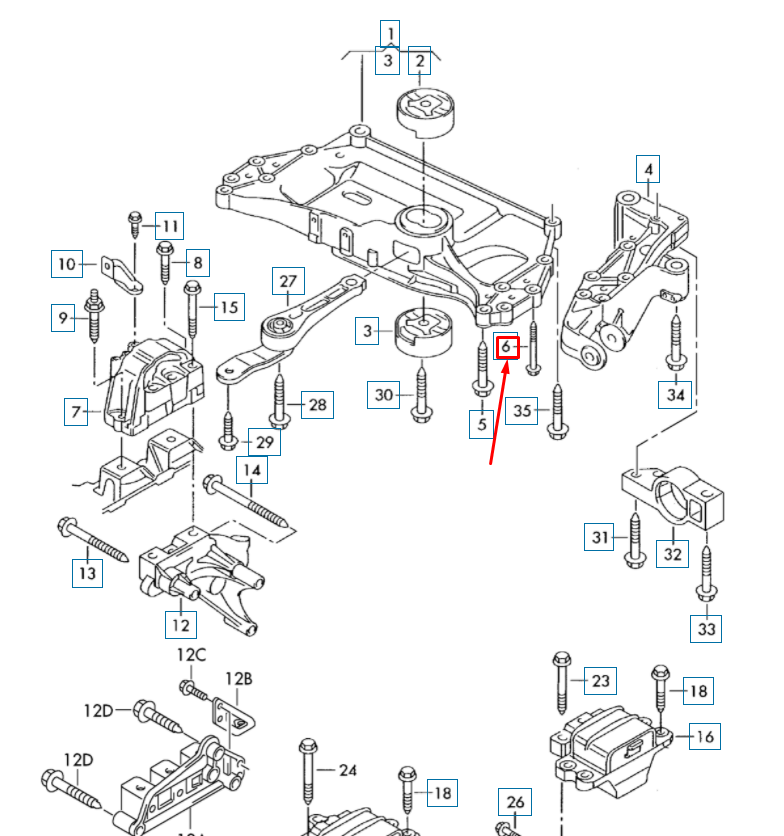 new audi a3 sportback 8p transmission assembly carrier bolt n10579702 original
