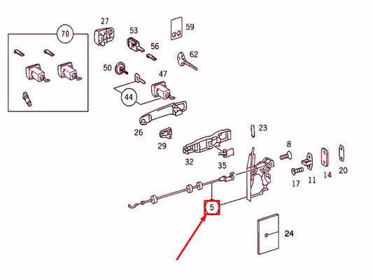 NEW MERCEDES-BENZ ML W163 FRONT LEFT DOOR INTERIOR LOCK LHD A1637202535
