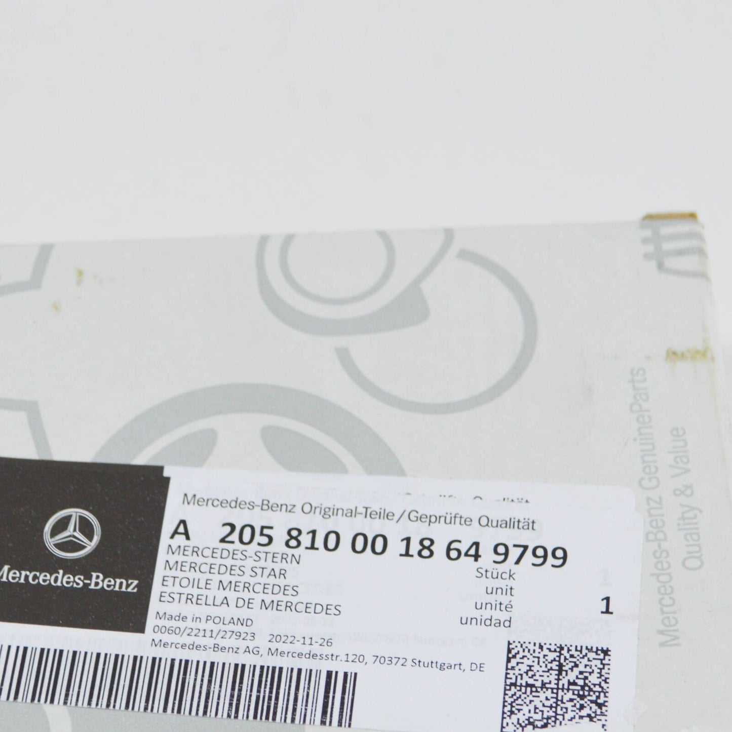 NEW MERCEDES-BENZ C C205 TRUNK LID MERCEDES STAR A20581000189799 ORIGINAL