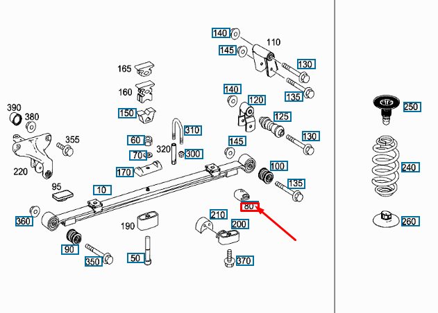 NEW MERCEDES-BENZ SPRINTER 906 REAR SPRING STOP BUFFER A9063251544 ORIGINAL