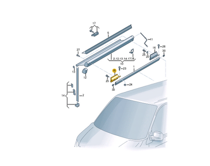 NEW VOLKSWAGEN TRANSPORTER T5 FRONT AWNING BRACKET 7H7877238B9P7 ORIGINAL