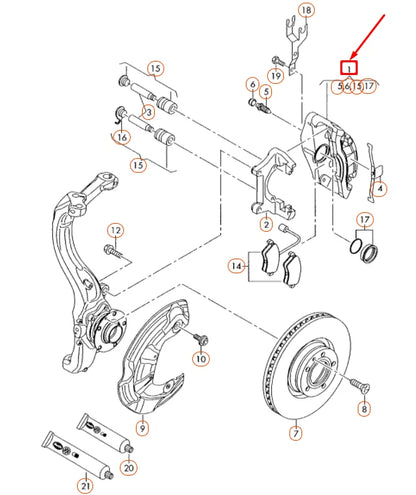 NEW AUDI A4 B7 FRONT LEFT BRAKE CALIPER HOUSING 8E0615123B ORIGINAL