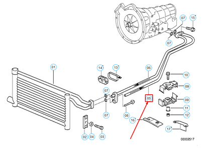 new bmw 5 e39 transmission oil cooler hose pipe outlet 17221714510 original