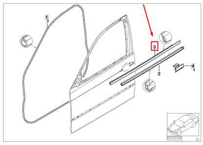 new bmw 3 e46 front right door outer weatherstrip 2695286 51332695286 original