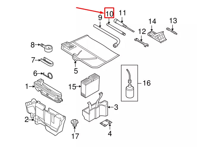 NEW AUDI Q5 8R LUG WRENCH BAR 7L0012223 ORIGINAL