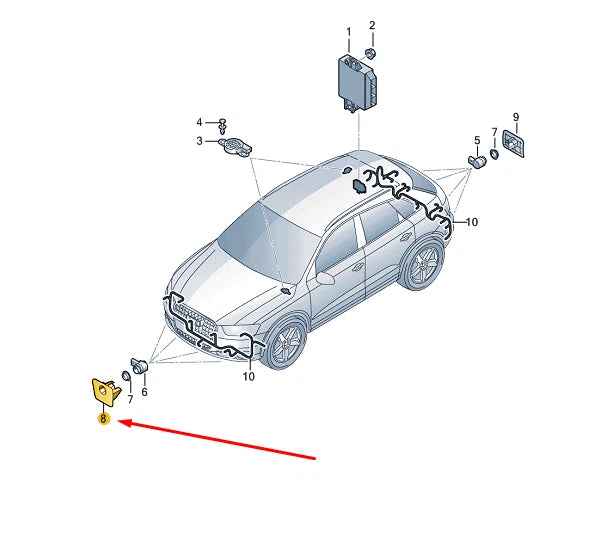 NEW AUDI RS Q3 8U FRONT LEFT INNER PARK SENSOR BRACKET 8U0919267T ORIGINAL