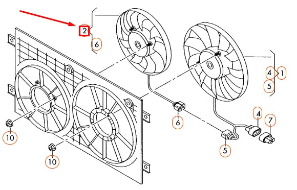 NEW VOLKSWAGEN BEETLE A5 RADIATOR FAN 1KM959455D ORIGINAL