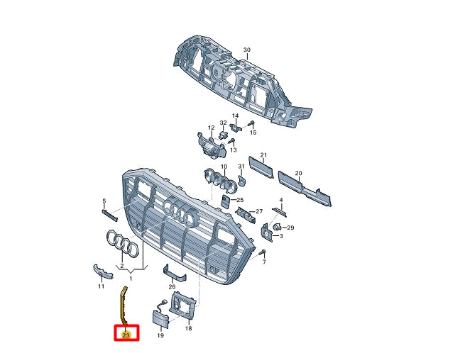 NEW AUDI A6 C8 FRONT RADIATOR GRILLE RIGHT TRIM 4K9853230A3Q7 ORIGINAL