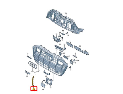 NEW AUDI A6 C8 FRONT RADIATOR GRILLE RIGHT TRIM 4K9853230A3Q7 ORIGINAL
