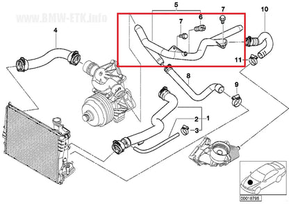 NEW BMW 3 E46 3.0D 150KW COOLING RETURN PIPE 11532247681 ORIGINAL