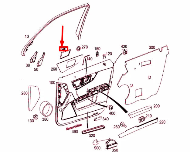 NEW MERCEDES-BENZ GLK X204 FRONT LEFT DOOR PANEL MOLDING LHD A2047202348