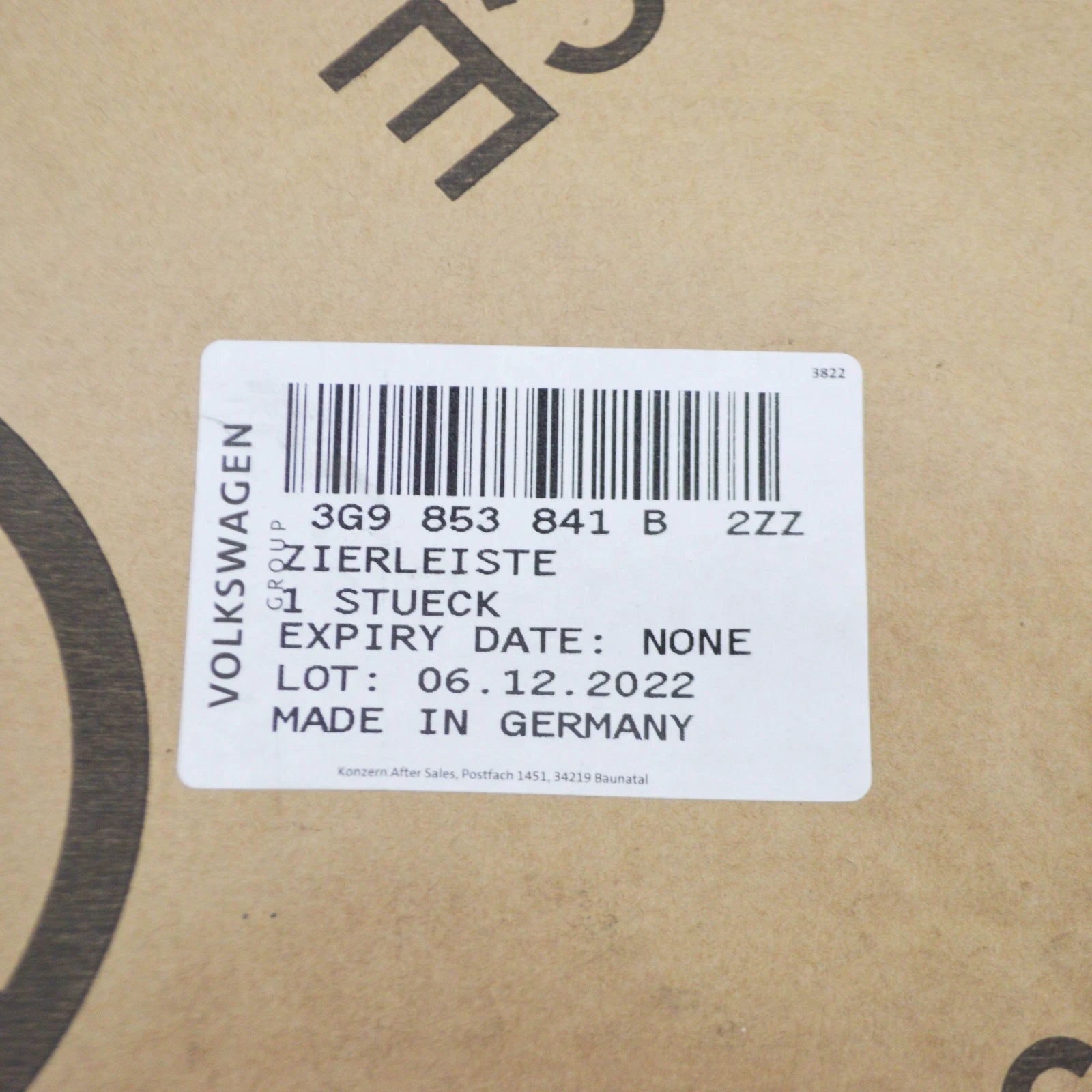 NEW VOLKSWAGEN PASSAT B8 3G REAR LEFT BUMPER TRIM 3G9853841B2ZZ ORIGINAL