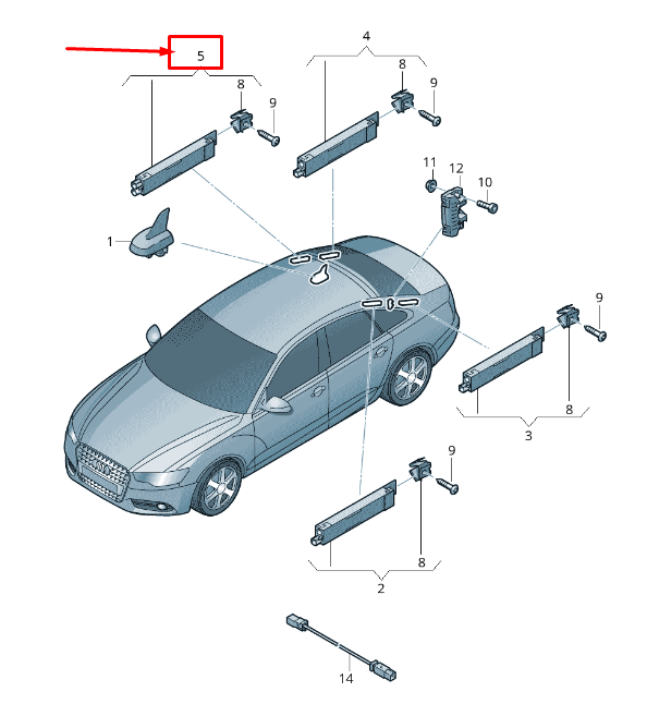 new audi a6 c7 right upper antenna amplifier 4g5035225d original