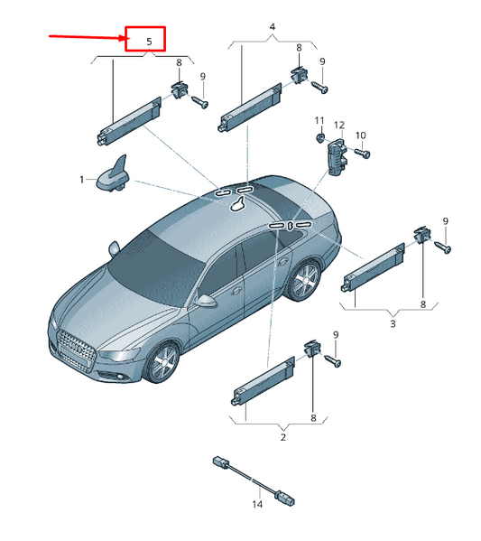 new audi a6 c7 right upper antenna amplifier 4g5035225d original