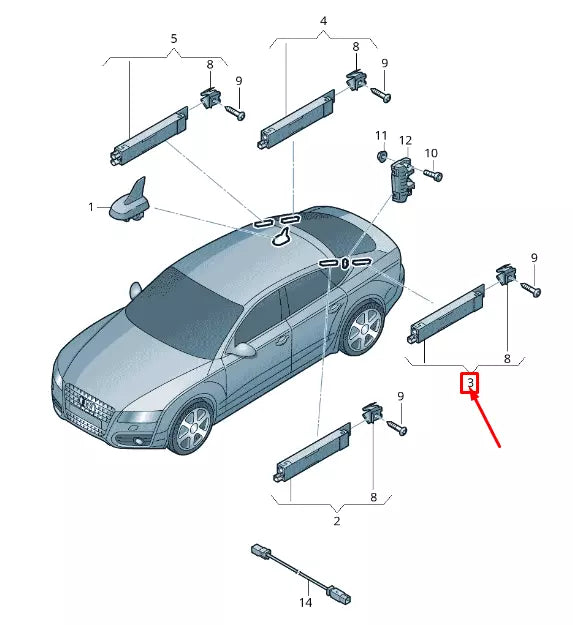 NEW AUDI A7 SPORTBACK 4G LEFT LOWER ANTENNA AMPLIFIER 4G8035225A