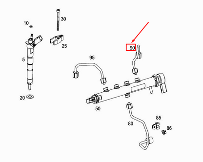 new mercedes-benz gle w167 fuel pressure line a6540709000 original