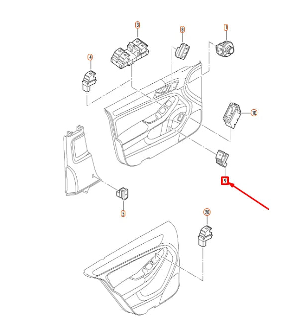 NEW VW JETTA A6 FRONT LEFT DOOR REAR LID LOCK BUTTON LHD 5C6959831REH