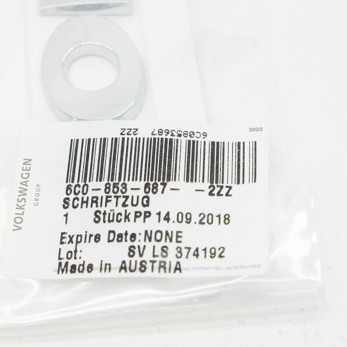 NEW VOLKSWAGEN POLO MK5 6R REAR HIGH CHROME INSCRIPTION 6C08536872ZZ ORIGINAL