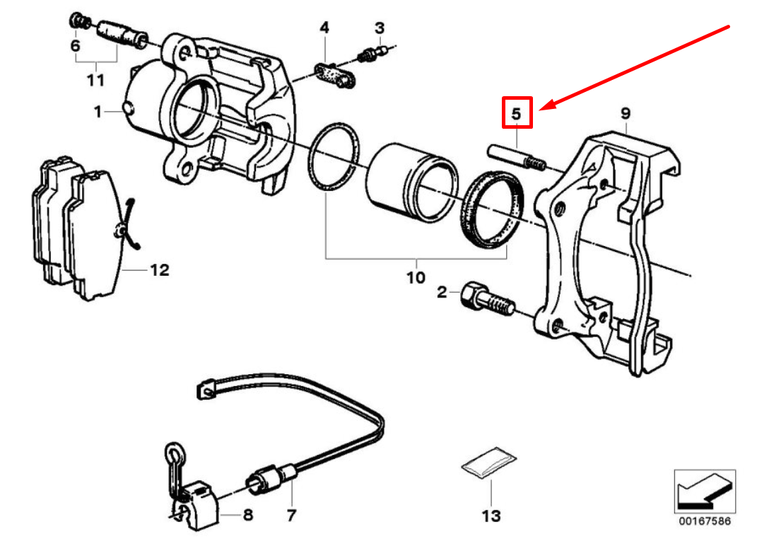 new bmw x6 e71,e72 front brake caliper guide bolt 34111157041 1157041 original