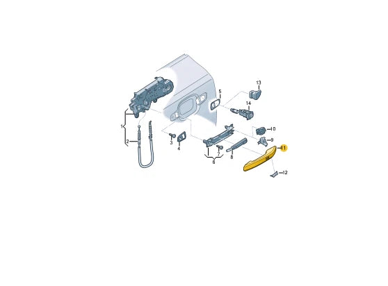 NEW AUDI Q5 FY FRONT LEFT DOOR EXTERIOR HANDLE RHD 80A837239GRU ORIGINAL