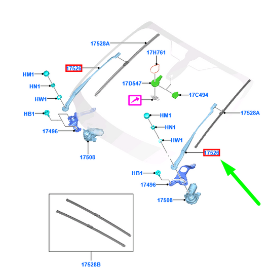 new ford focus mk3 c346 front left wiper arm bm51-17526-ac 1868602 original