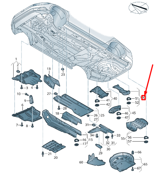 new volkswagen arteon 3h7 left centre muffler heat protection 3q0825756 original