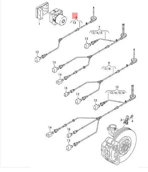 NEW VOLKSWAGEN AMAROK 2H FRONT SPEED SENSOR WIRING HARNESS 2H0927903C