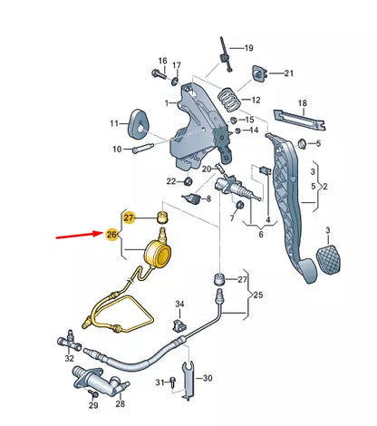 NEW VW TRANSPORTER VI T6 CLUTCH PRESSURE PIPE LHD 7E1721462C ORIGINAL