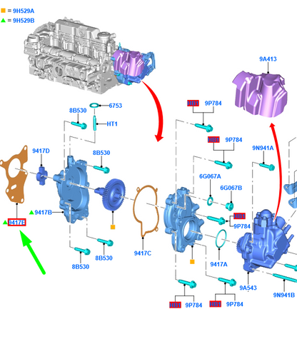 new ford focus mk3 c346 injection pump case gasket 1892940 ds7q-9417-ea original